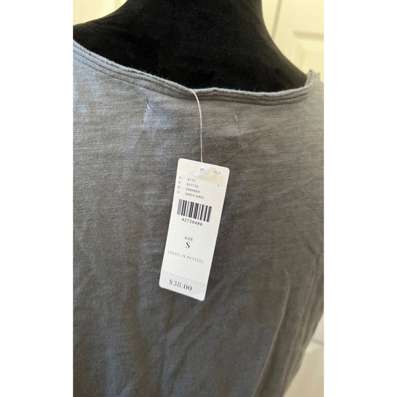 NWT New Eri + Ali Anthropologie Ruffled Pocket Peplum Tank Gray Small S - Picture 6 of 7